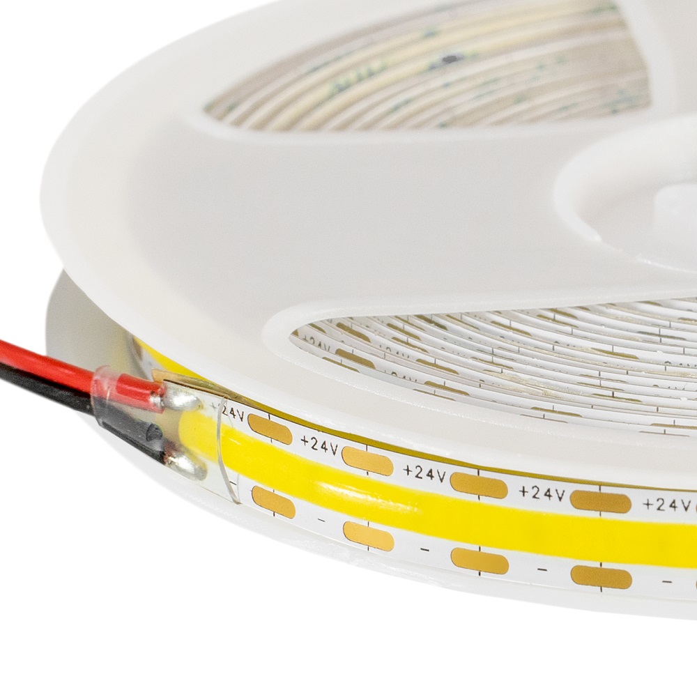 Лента светодиодная ELFLED 600COB диодов, 24В, 5м, ширина 8мм, белый 6500-7000К ELFLED-600COB-8-w6K-24