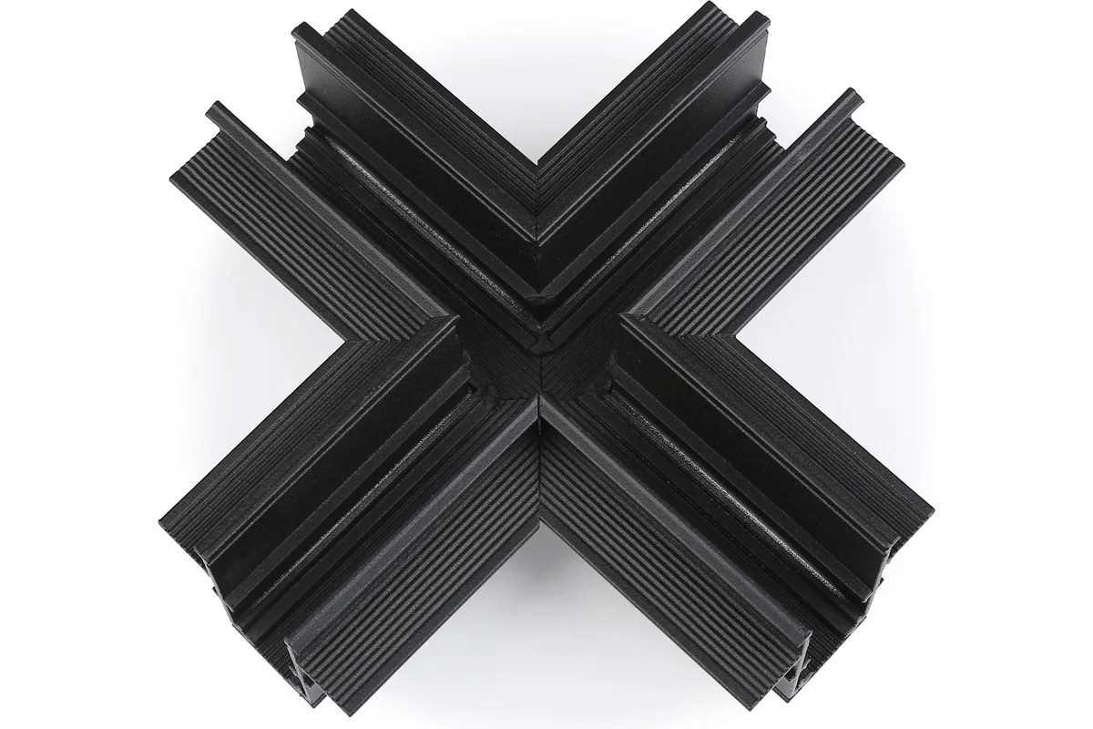 Коннектор X-образный Hesby Lighting ElDeko для встраиваемого шинопровода, чёрный HSBL_0160