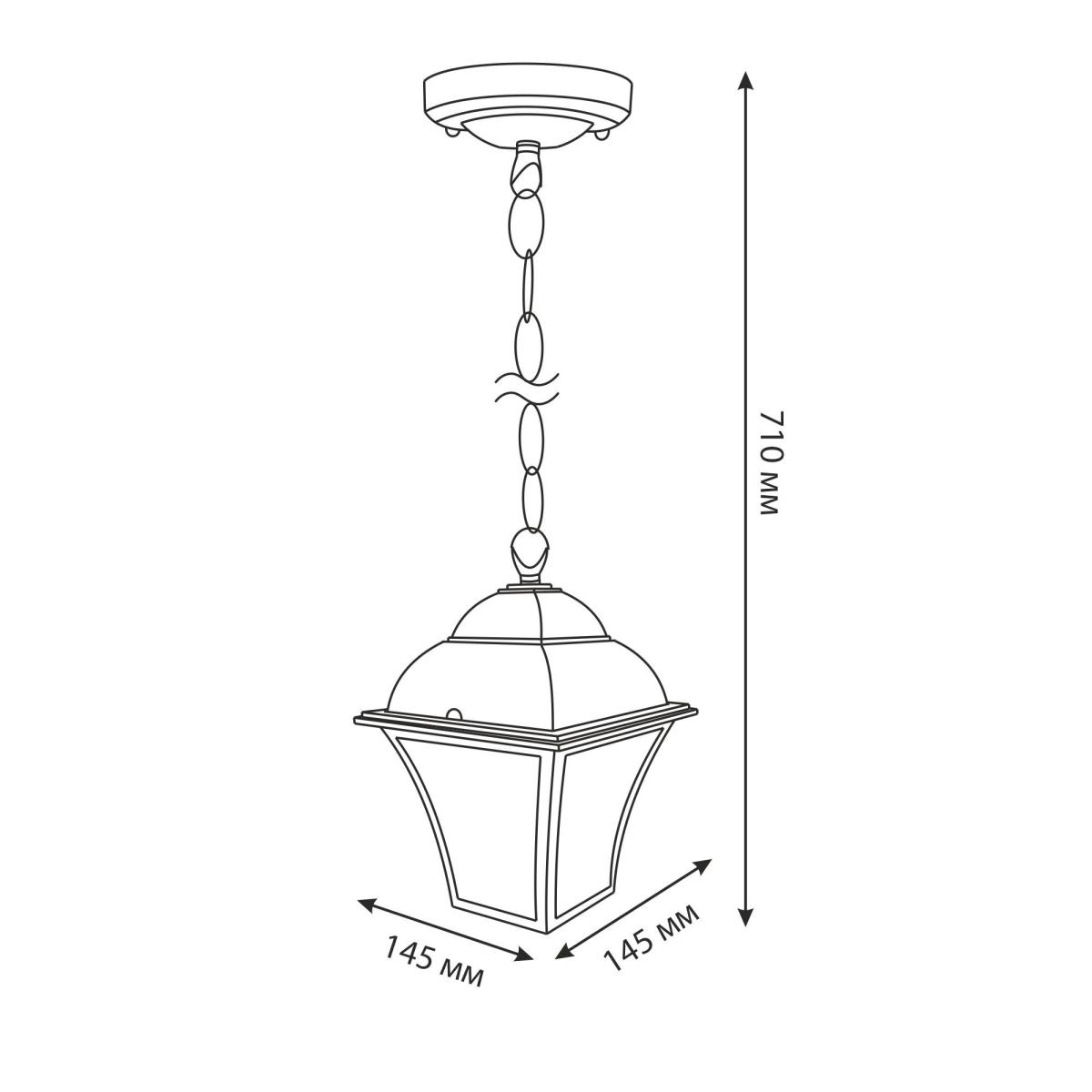Уличный подвесной cветильник Elektrostandard Apus H черное золото GL 1009H a043115