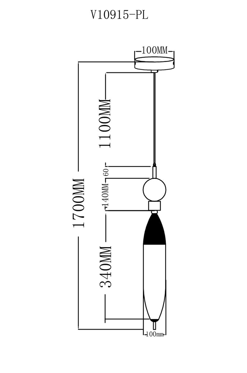 Подвесной светодиодный светильник Moderli Candle V10915-PL
