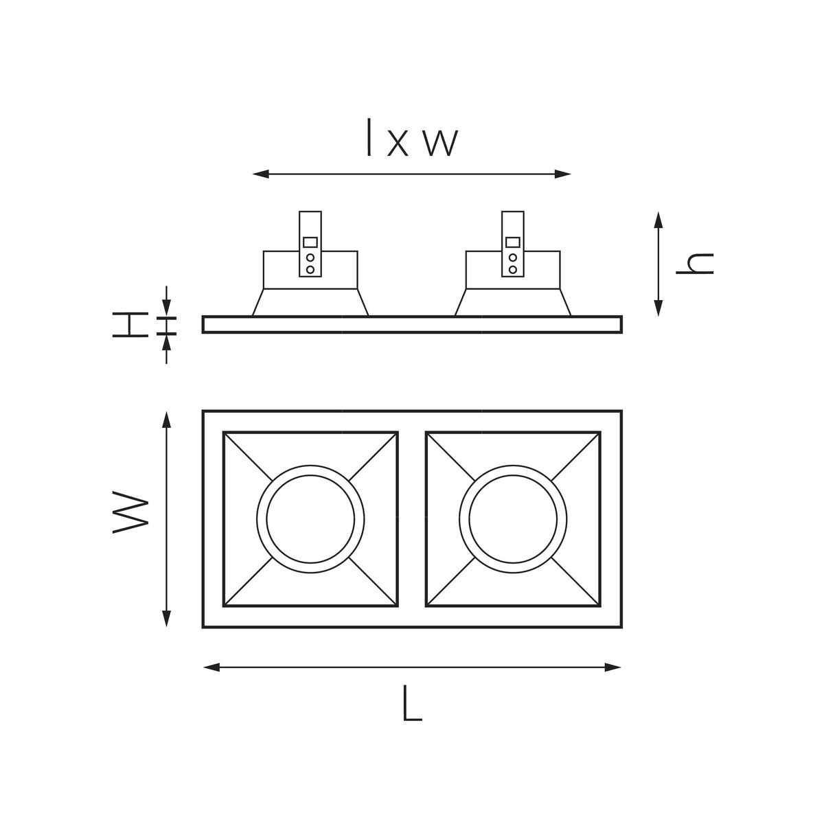 Комплект из светильников и рамки Lightstar Domino Quadro (214526+214507+214507) D5260707