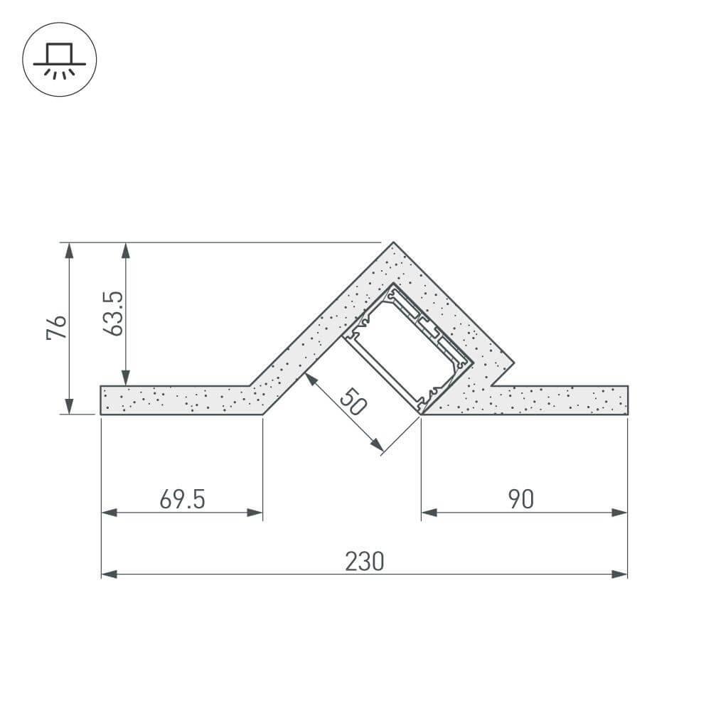Профиль декоративный Arlight ARL-Slot45-50-2000 022268