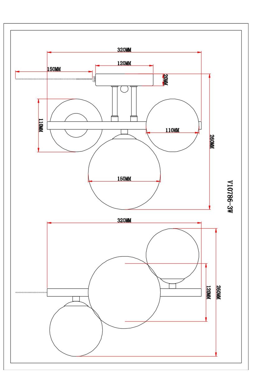 Бра Moderli Renny V10786-3W