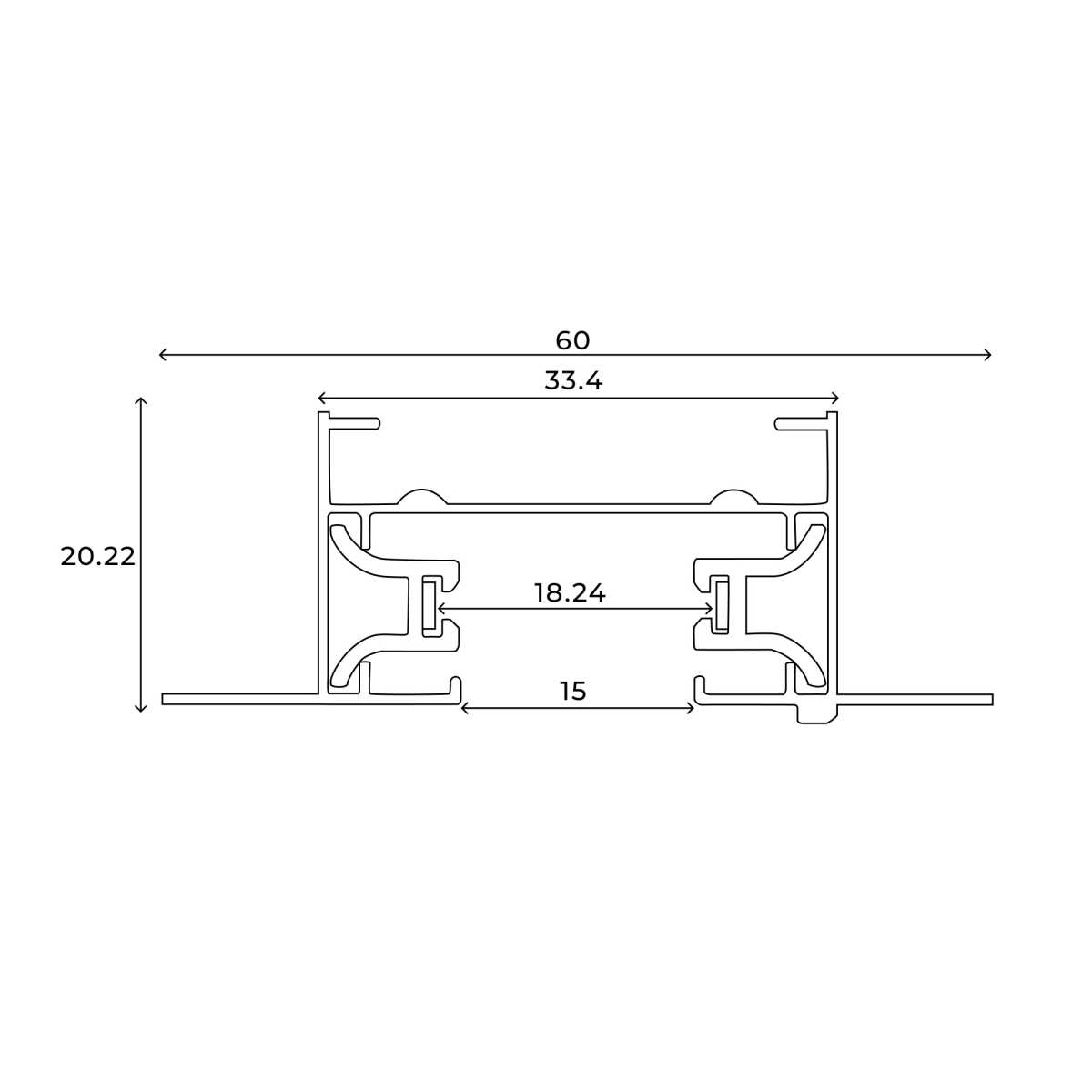 Шинопровод Hesby Lighting Skylite встраиваемый Однофазный 220В-1м, белый HSBL_0036