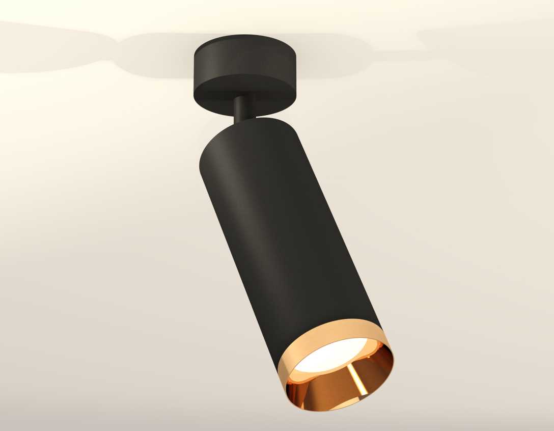 Комплект накладного светильника Ambrella light Techno Spot XM6343005 SBK/PYG черный песок/золото желтое полированное (A2210, C6343, N6134)