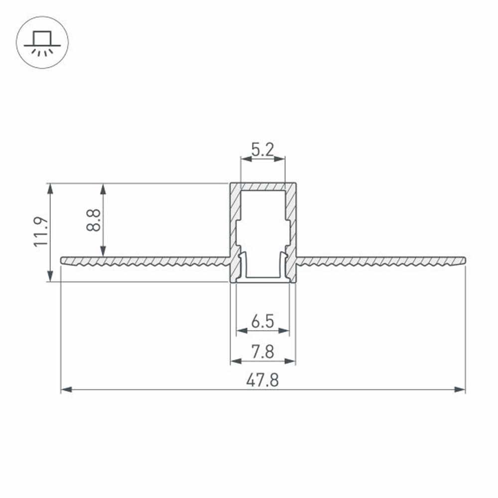 Встраиваемый профиль Arlight SL-Linia8-Fantom-2000 Anod 034986