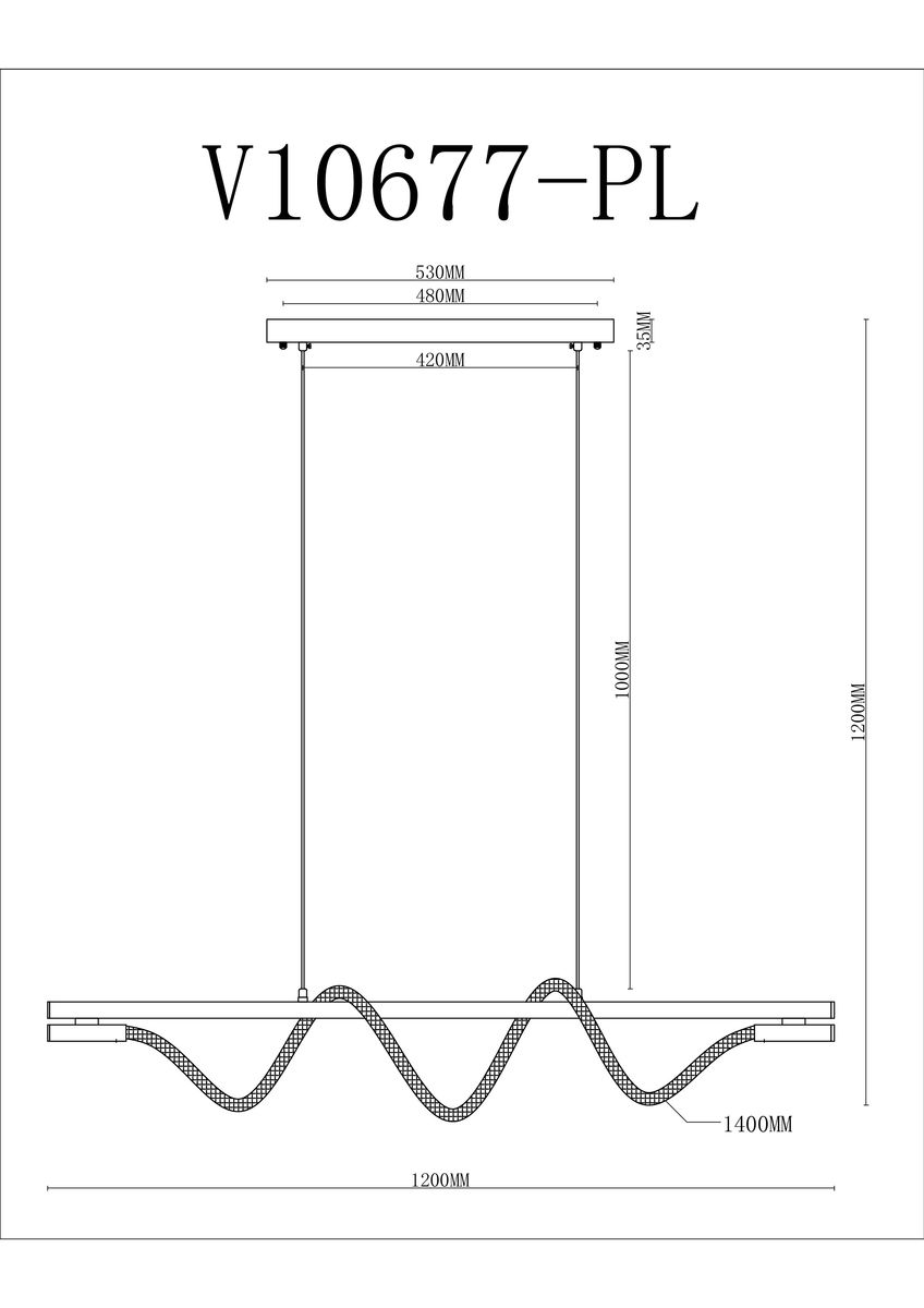 Подвесной светодиодный светильник Moderli True V10677-PL