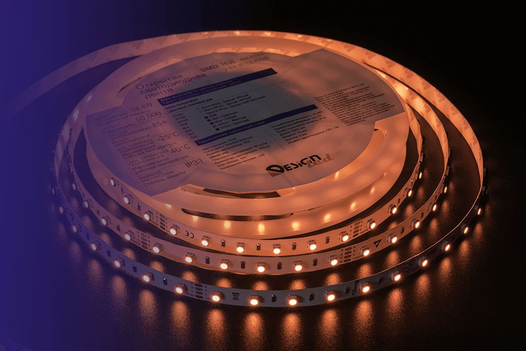 Светодиодная влагозащищенная лента DesignLed 14,4W/m 60LED/m 3535SMD разноцветный 5M 002843