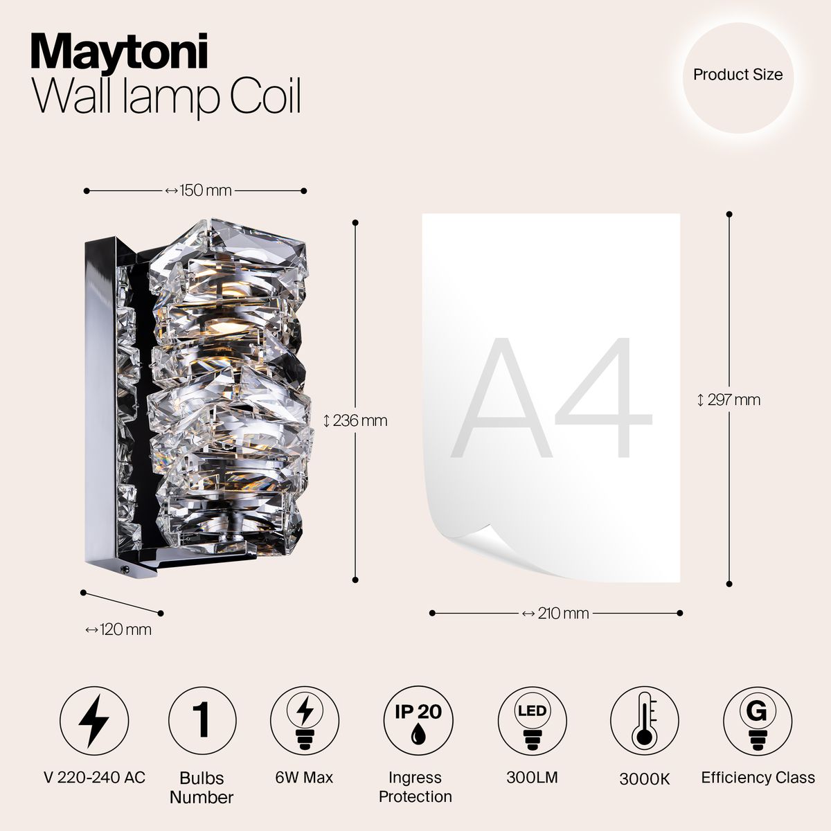 Настенный светодиодный светильник Maytoni Coil MOD124WL-L6CH3K