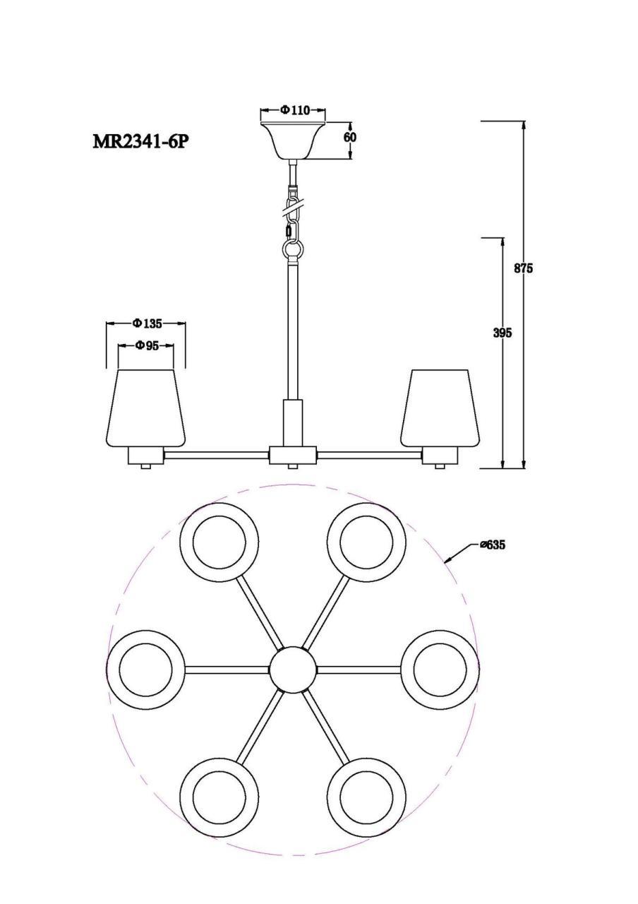 Подвесная люстра MyFar Mark MR2341-6P