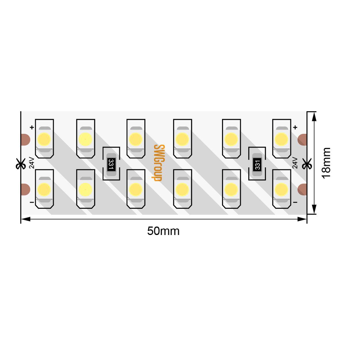 Светодиодная лента SWG 19,2W/m 240Led/m 3528SMD теплый белый 5M SWG3240-24-19.2-WW-М 010110