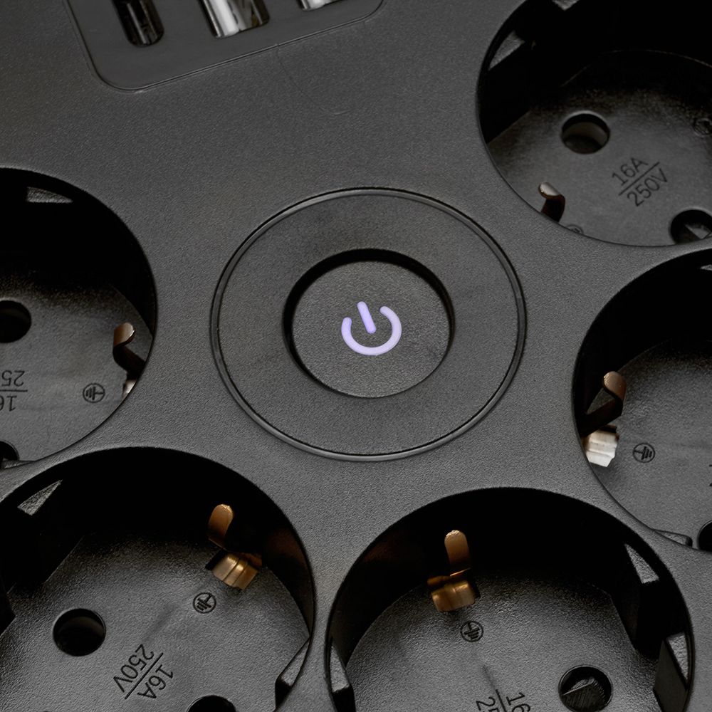 Удлинитель Stekker Comfort 5гн 2USB+С 2,5м с/з Comfort HM10-51-01 49656