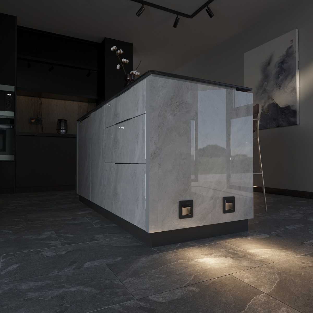 Встраиваемая LED подсветка Werkel с датчиком движения черный матовый W1154608 4690389192227