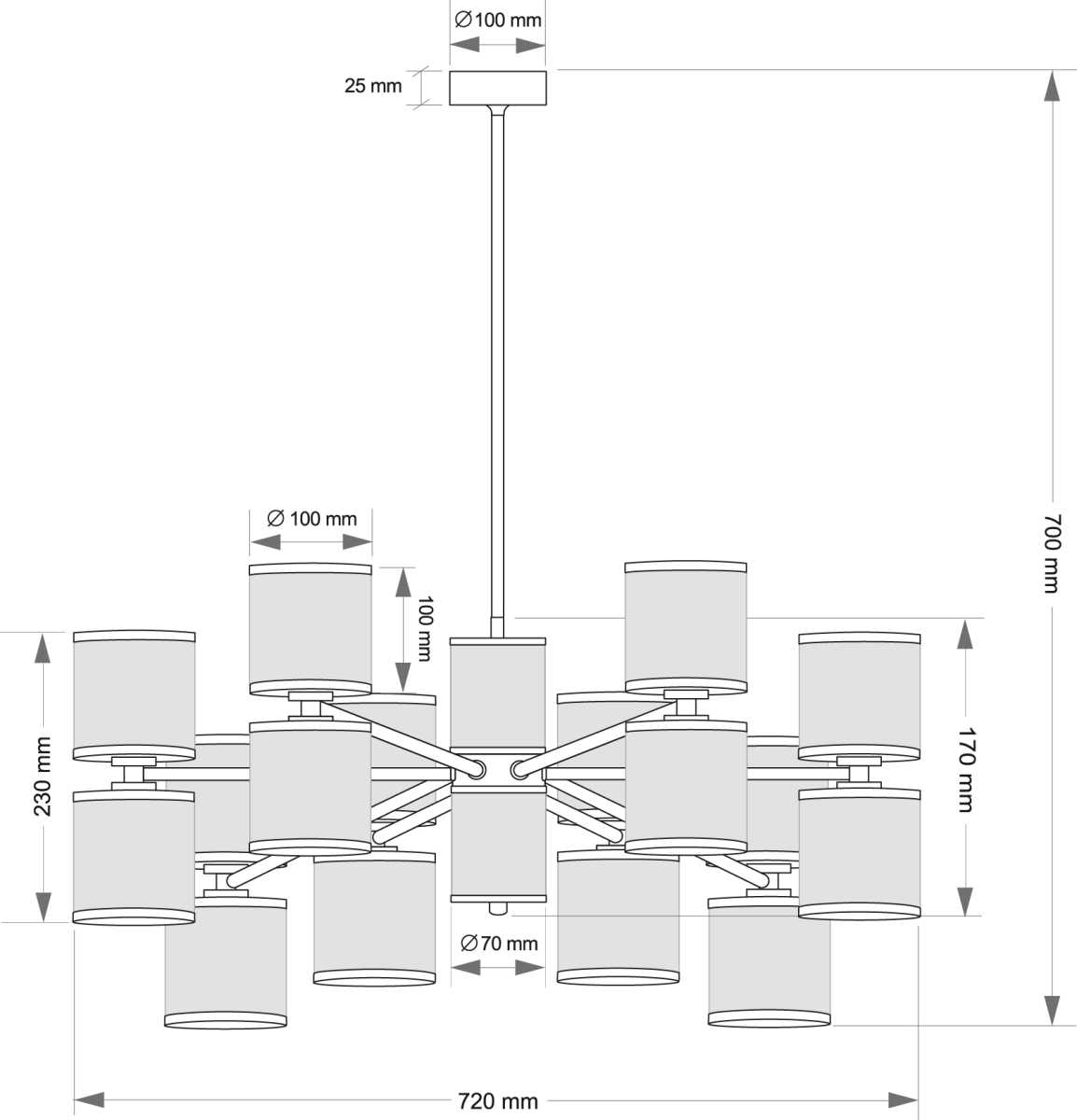 Подвесной светильник KUTEK ERBA ERB-ZW-8(BN/3)TT