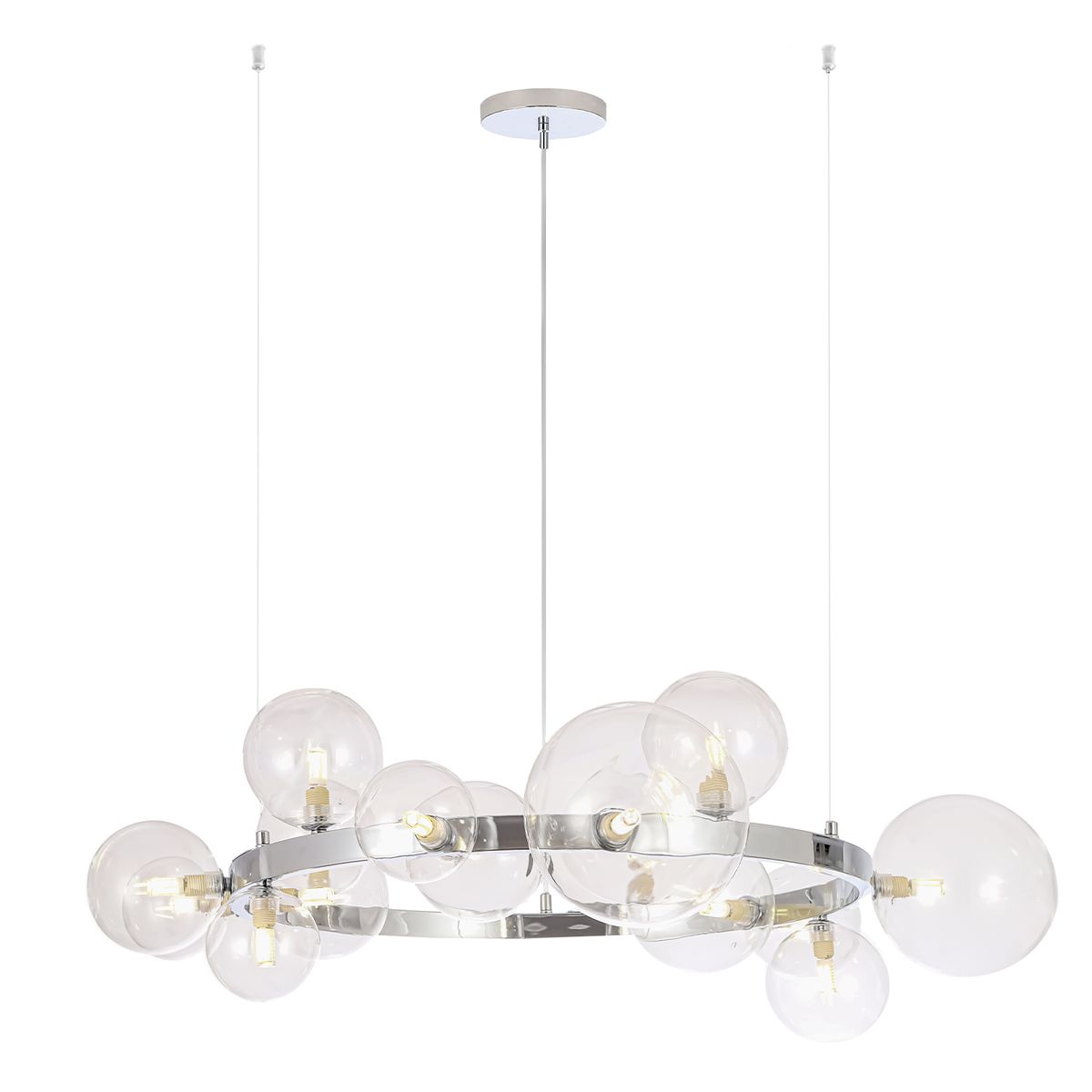 Подвесная люстра Crystal Lux Agata SP15 V2 Chrome/Transparente