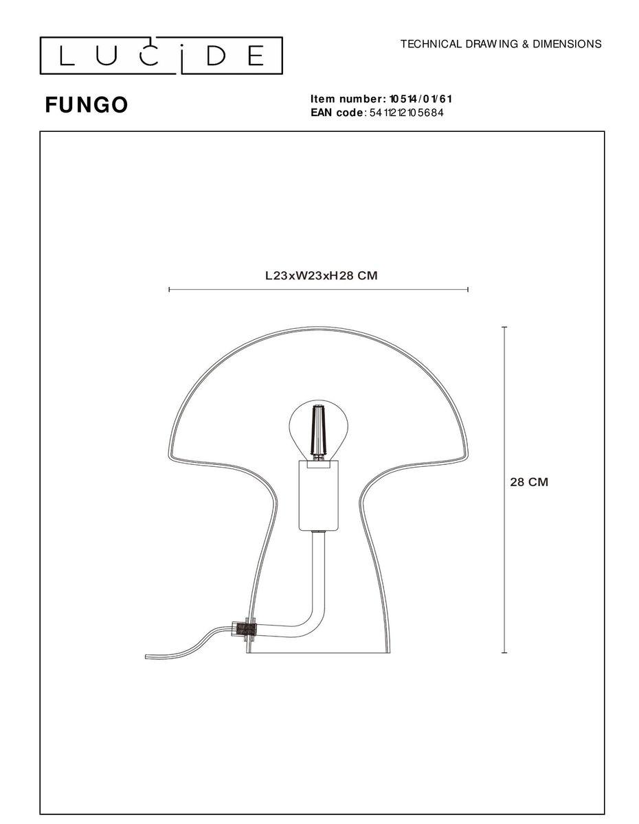 Настольная лампа Lucide Fungo 10514/01/61