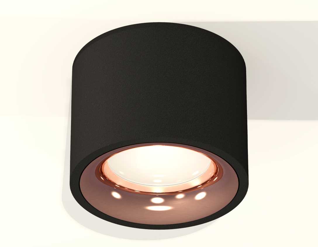 Комплект накладного светильника Ambrella light Techno Spot XS7511025 SBK/PPG черный песок/золото розовое полированное (C7511, N7015)