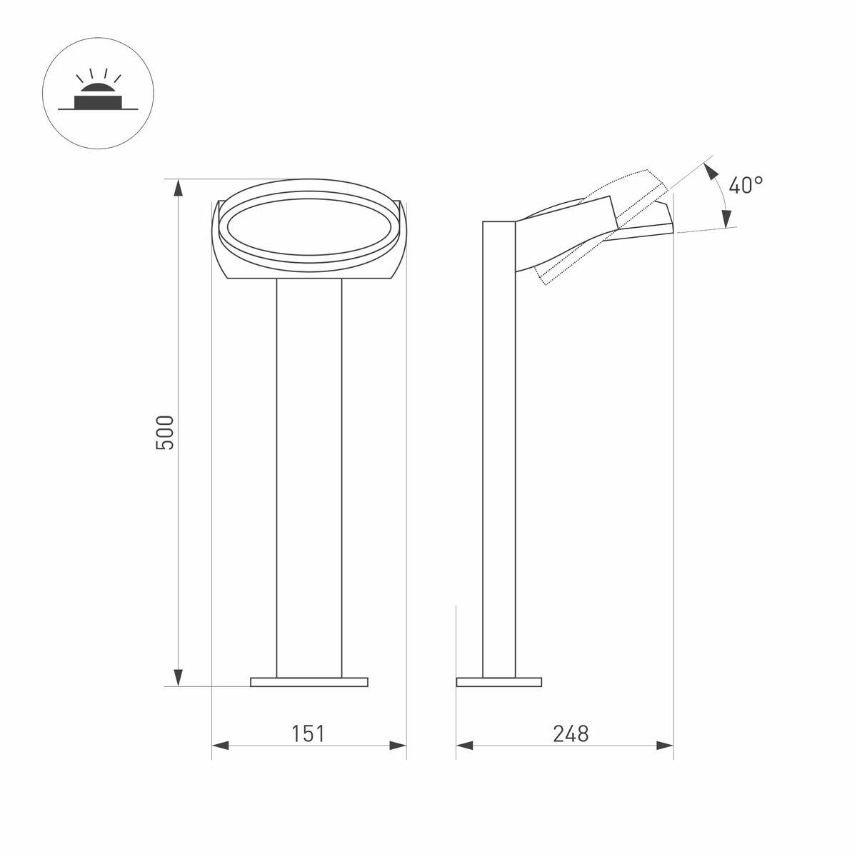 Уличный светодиодный светильник Arlight LGD-Eye-Boll-H500-6W Warm3000 029982(2)