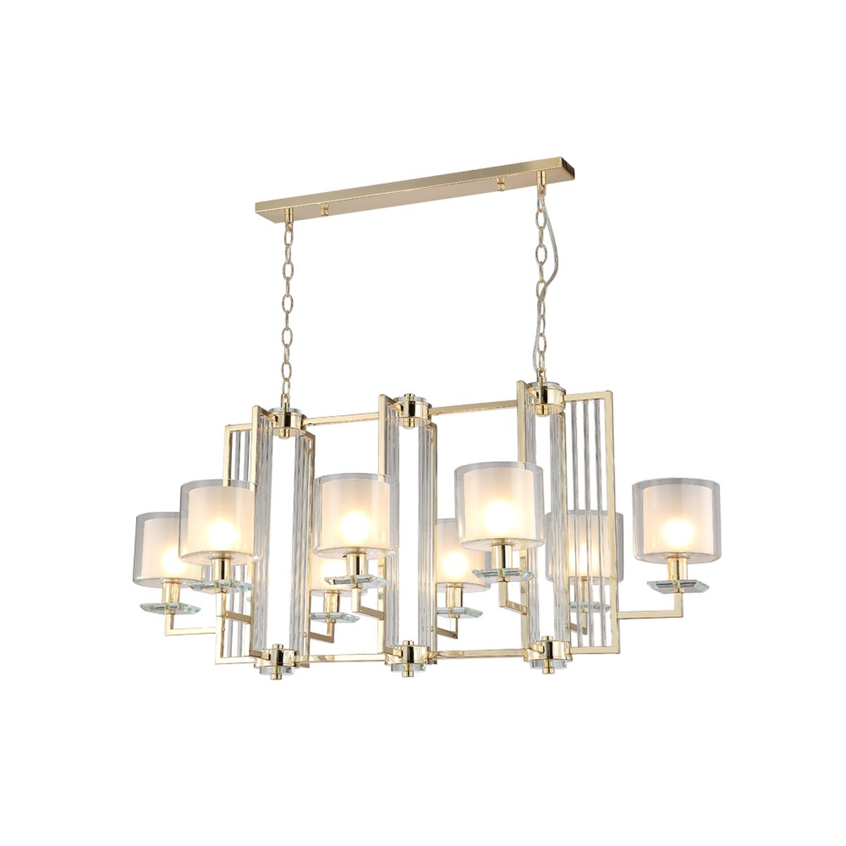 Подвесная люстра Crystal Lux Nicolas SP8 L1000 Gold/White