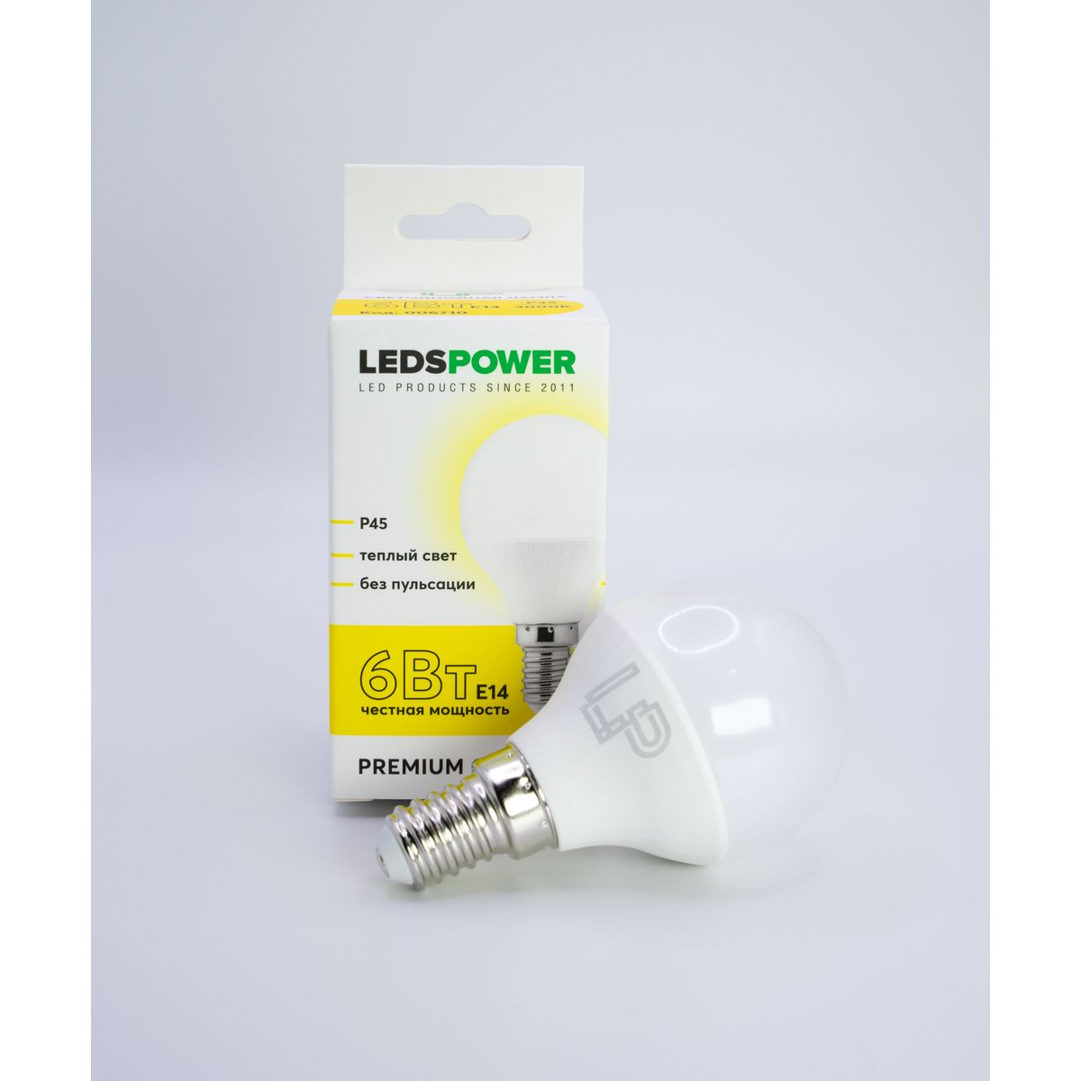 Светодиодная лампа LEDS POWER P45 E14 6Вт 3000К 006710