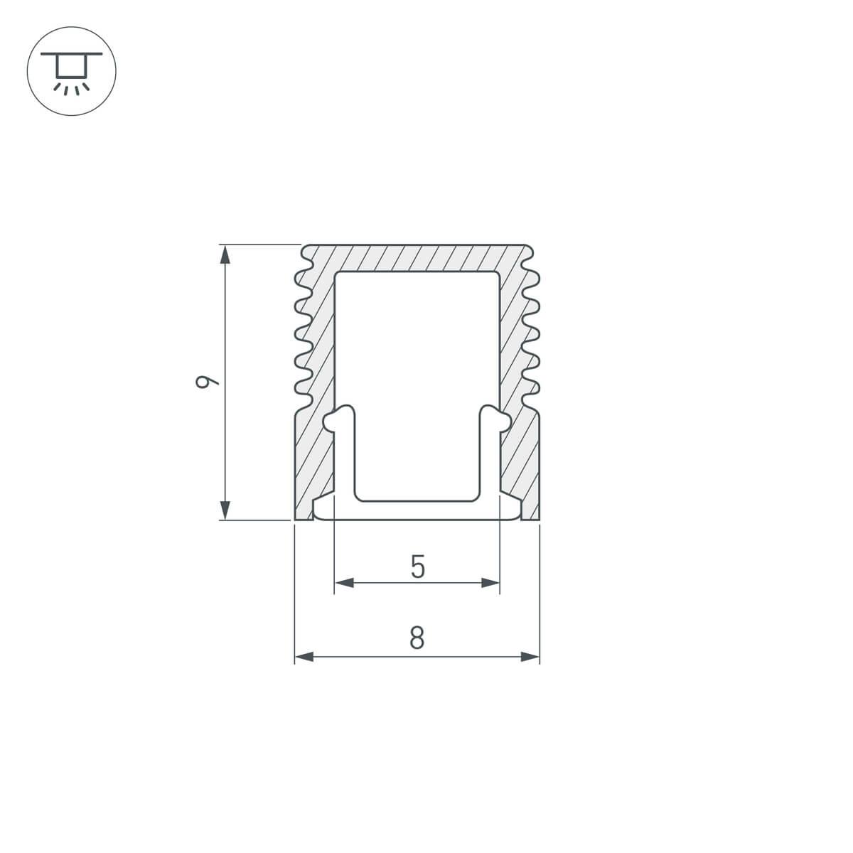 Профиль Arlight SL-MINI-8-2000 WHITE 037109