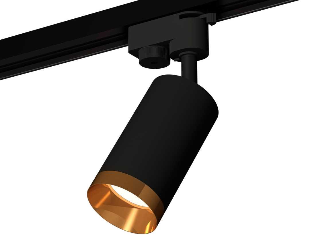 Комплект трекового светильника Ambrella light Track System XT6323064 SBK/PYG черный песок/золото желтое полированное (A2521, C6323, N6134)