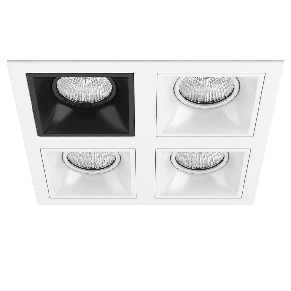Комплект из светильников и рамки Lightstar Domino Quadro (214546+214507+214506+214506+214506) D54607060606