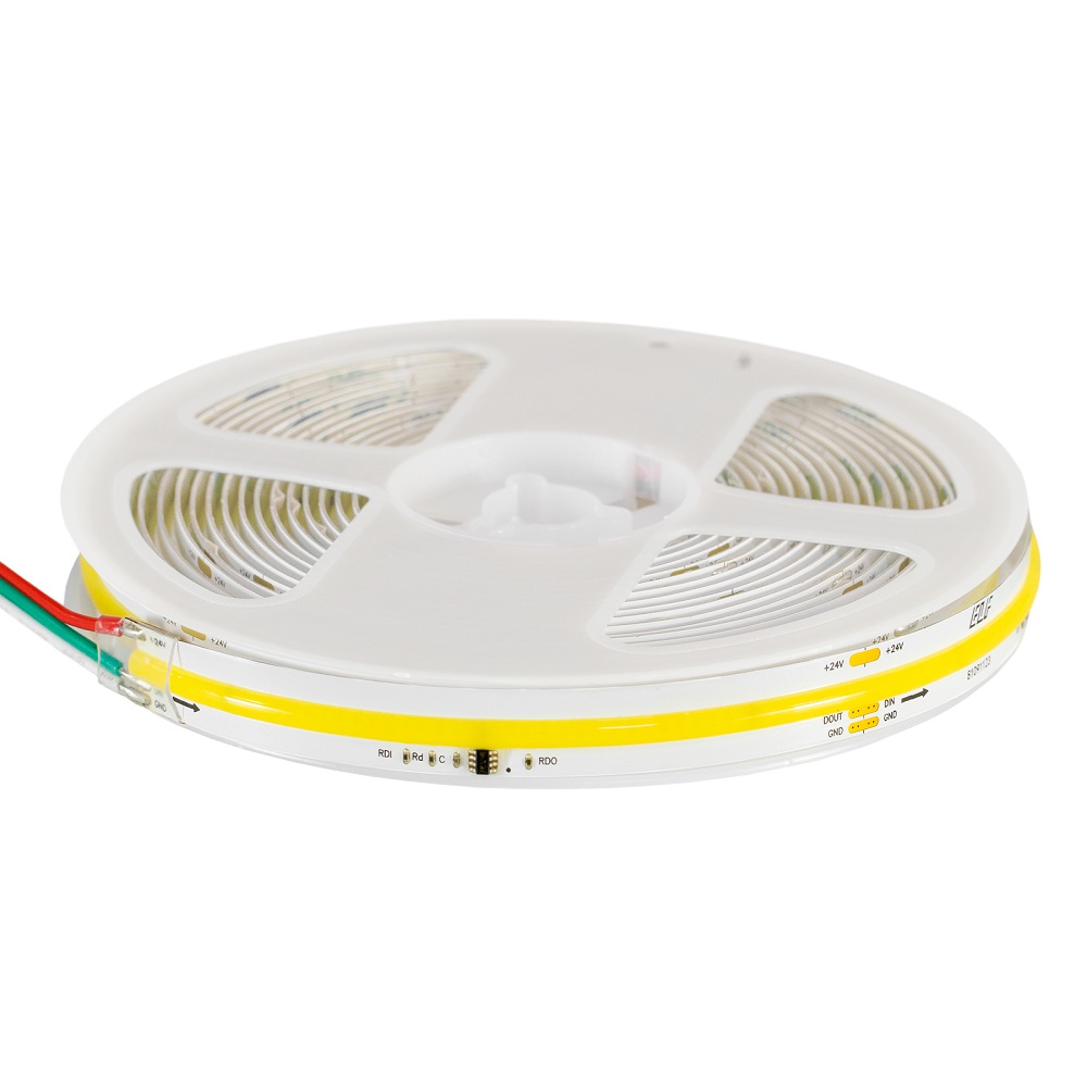 Лента светодиодная ELFLED 480COB диодов, 24В, 5м, ширина 4мм, белый 6500-7000К ELFLED-480COB-4-w6K-24