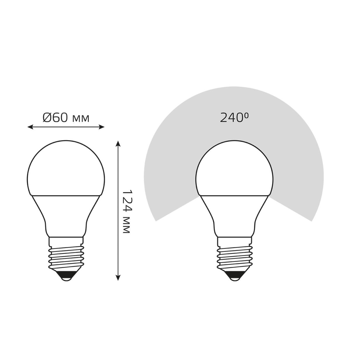 Лампа светодиодная Gauss E27 20W 4100K матовая 23229