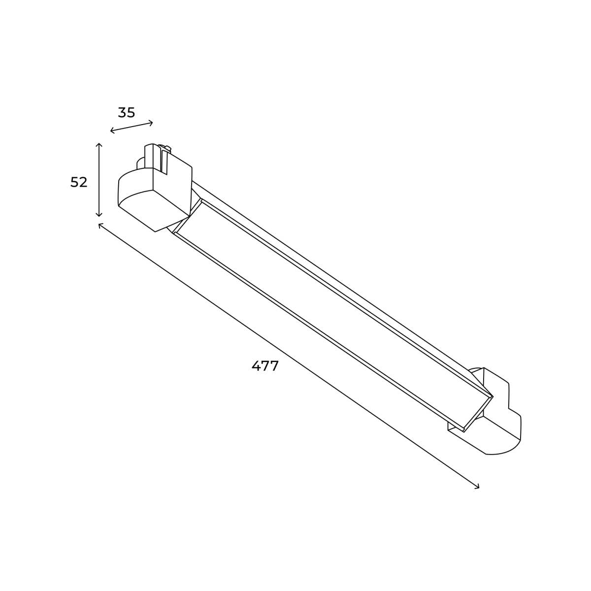 Трековый линейный светильник Hesby Lighting Skylite Однофазный 477мм-3000К, белый HSBL_0049