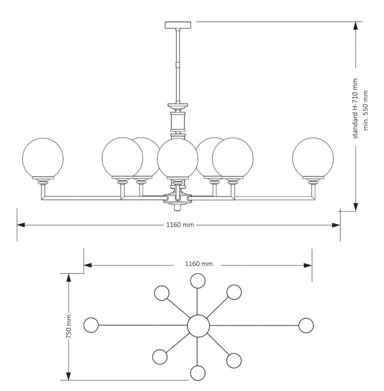 Подвесная люстра KUTEK MOOD Artu Glass ART-ZWL-8(Z)G