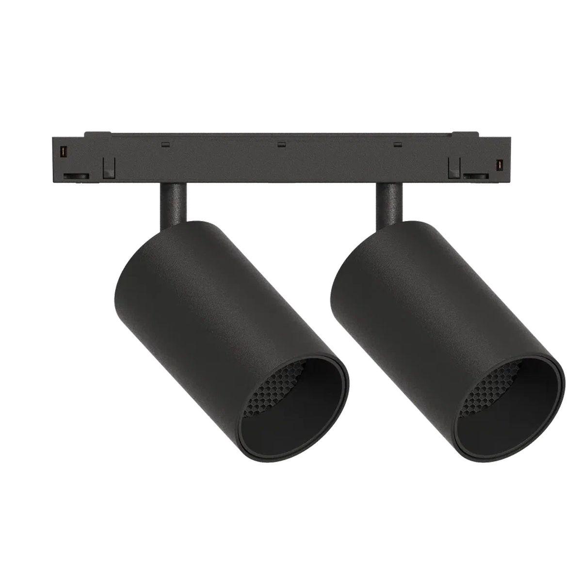 GRAFFIT Трековый светильник TWIN-SPOT LED 48В 2x10Вт 3000К CRI90 15° NO-DIM угольно-черный