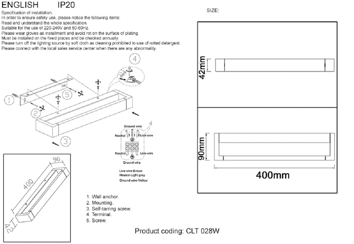 Настенный светодиодный светильник Crystal Lux CLT 028W BL