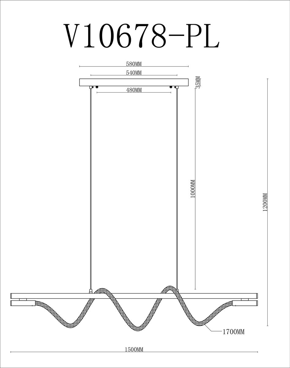Подвесной светодиодный светильник Moderli True V10678-PL
