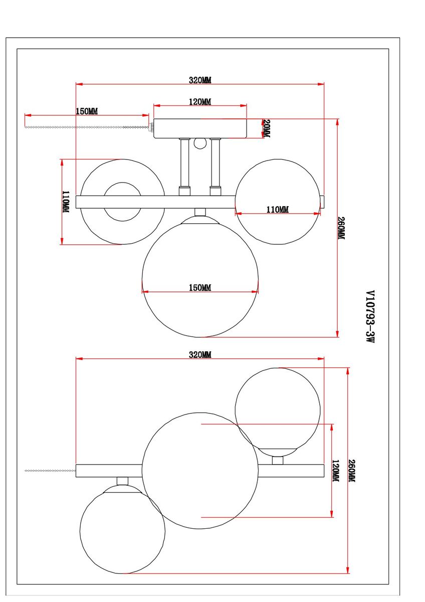 Бра Moderli Renny V10793-3W