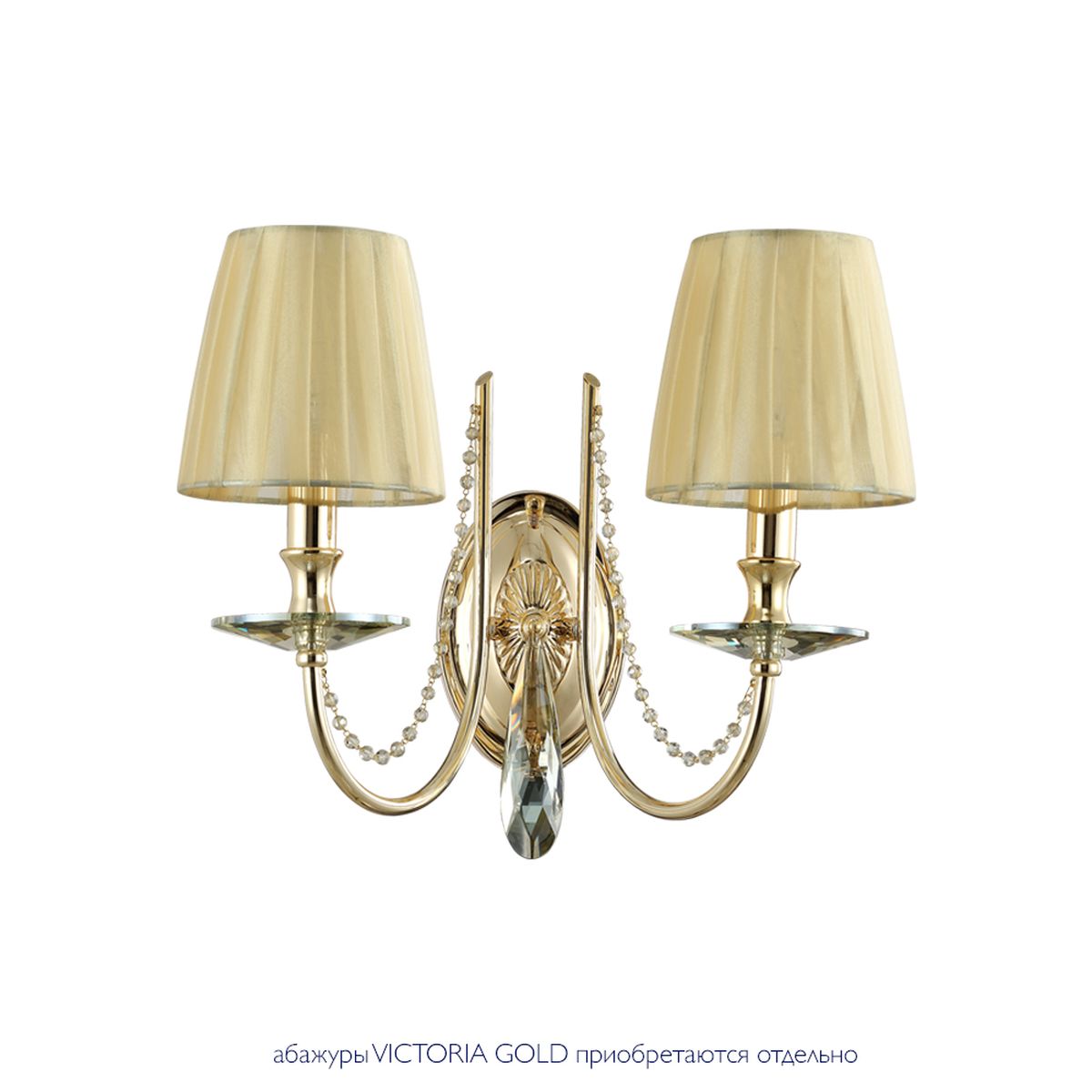 Бра Crystal Lux Victoria AP2 Gold/Amber