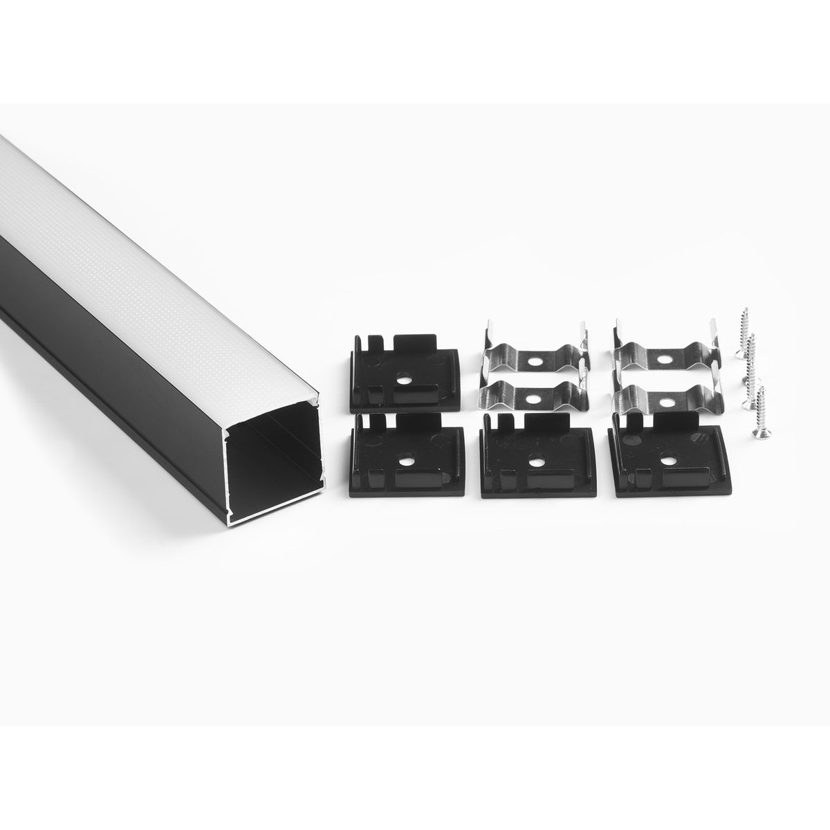 Профиль накладной LEDS POWER СПН3030 алюм. черный с призм.рассеивателем 2м 008509