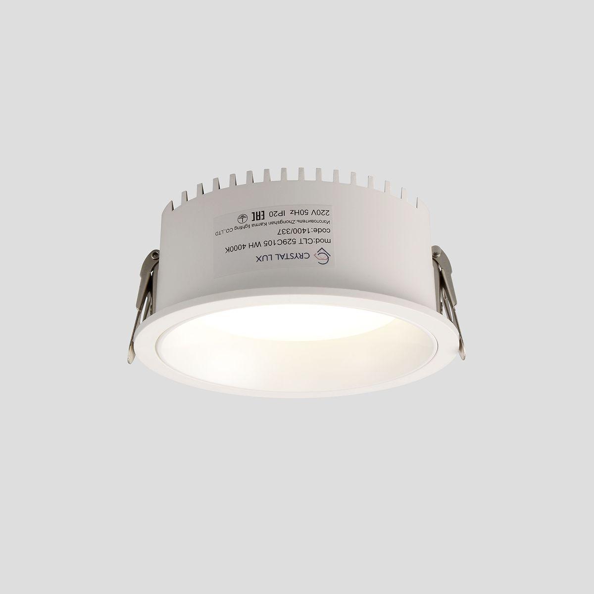 Встраиваемый светодиодный светильник Crystal Lux CLT 529C105 WH 4000K