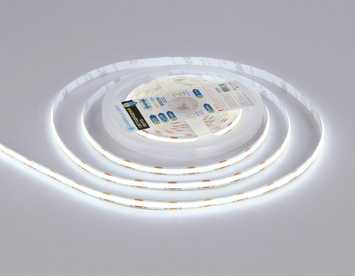 Светодиодная лента Ambrella Light 10W/m 320LED/m COB холодный белый 5M GS4653