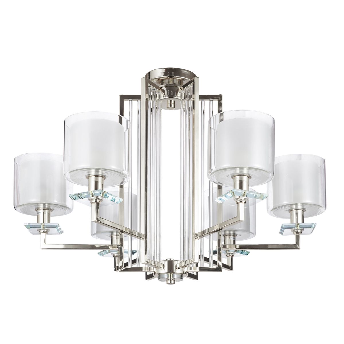 Подвесная люстра Crystal Lux Nicolas SP-PL6 Nickel/White