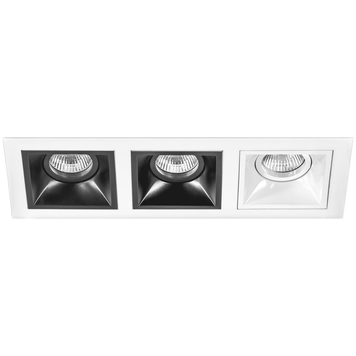 Комплект из светильников и рамки Lightstar Domino Quadro (214536+214507+214507+214506) D536070706