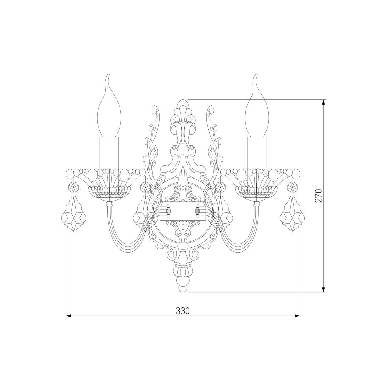 Бра Eurosvet 3281/2 античная бронза/прозрачный хрусталь Strotskis