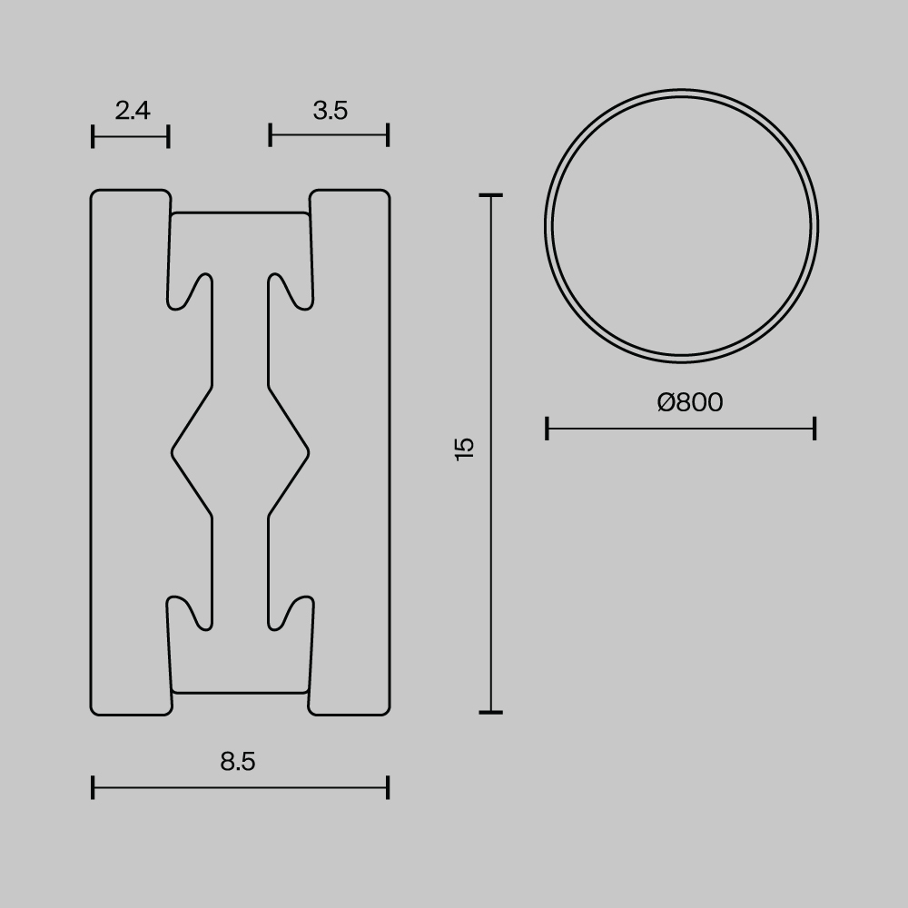Шинопровод Maytoni Technical Flarity Busbar TRX154-R-D800-BS