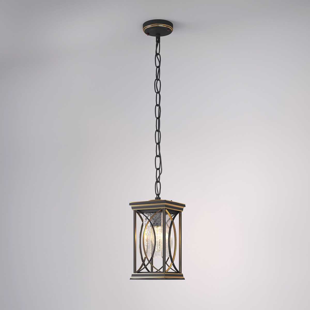 Уличный подвесной светильник Elektrostandard Spica H черное золото GL 1026H a048173