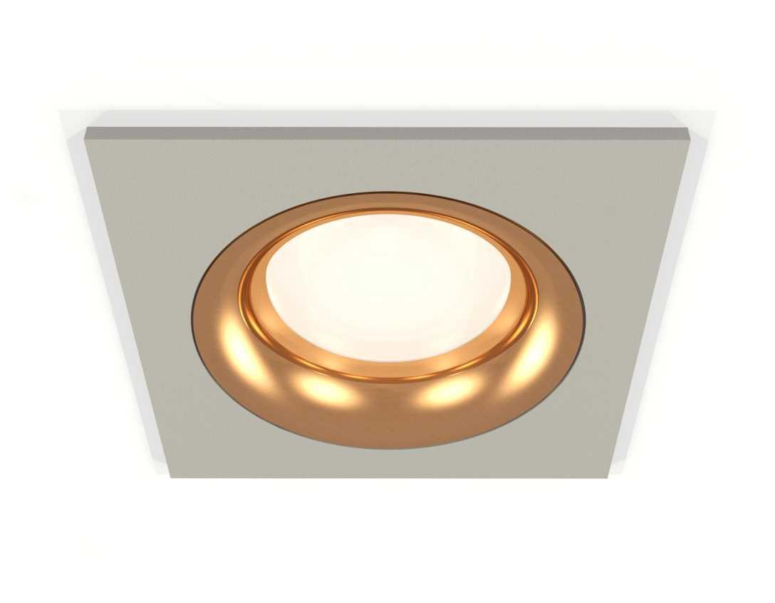 Комплект встраиваемого светильника Ambrella light Techno Spot XC7633005 SGR/PYG серый песок/золото желтое полированное (C7633, N7014)