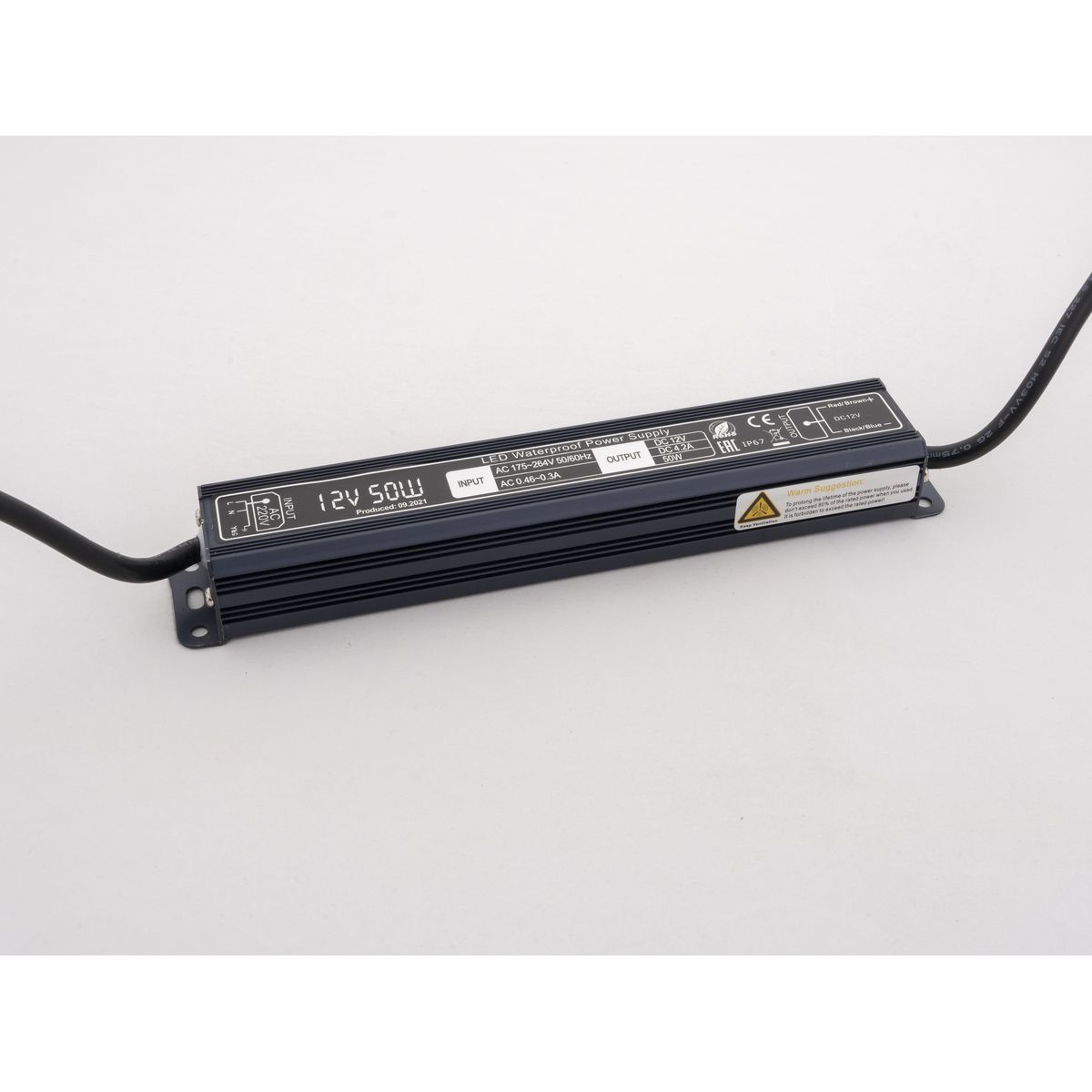 Блок питания LEDS POWER 50Вт 12В IP67 алюминий 004976