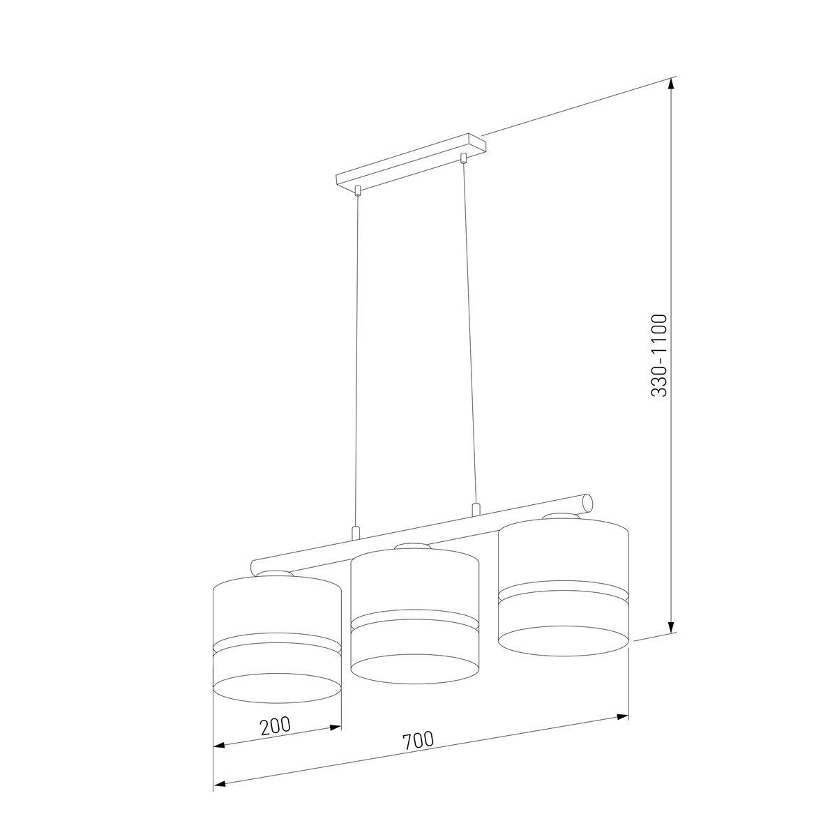 Подвесная люстра TK Lighting 6545 6456 Paglia Black
