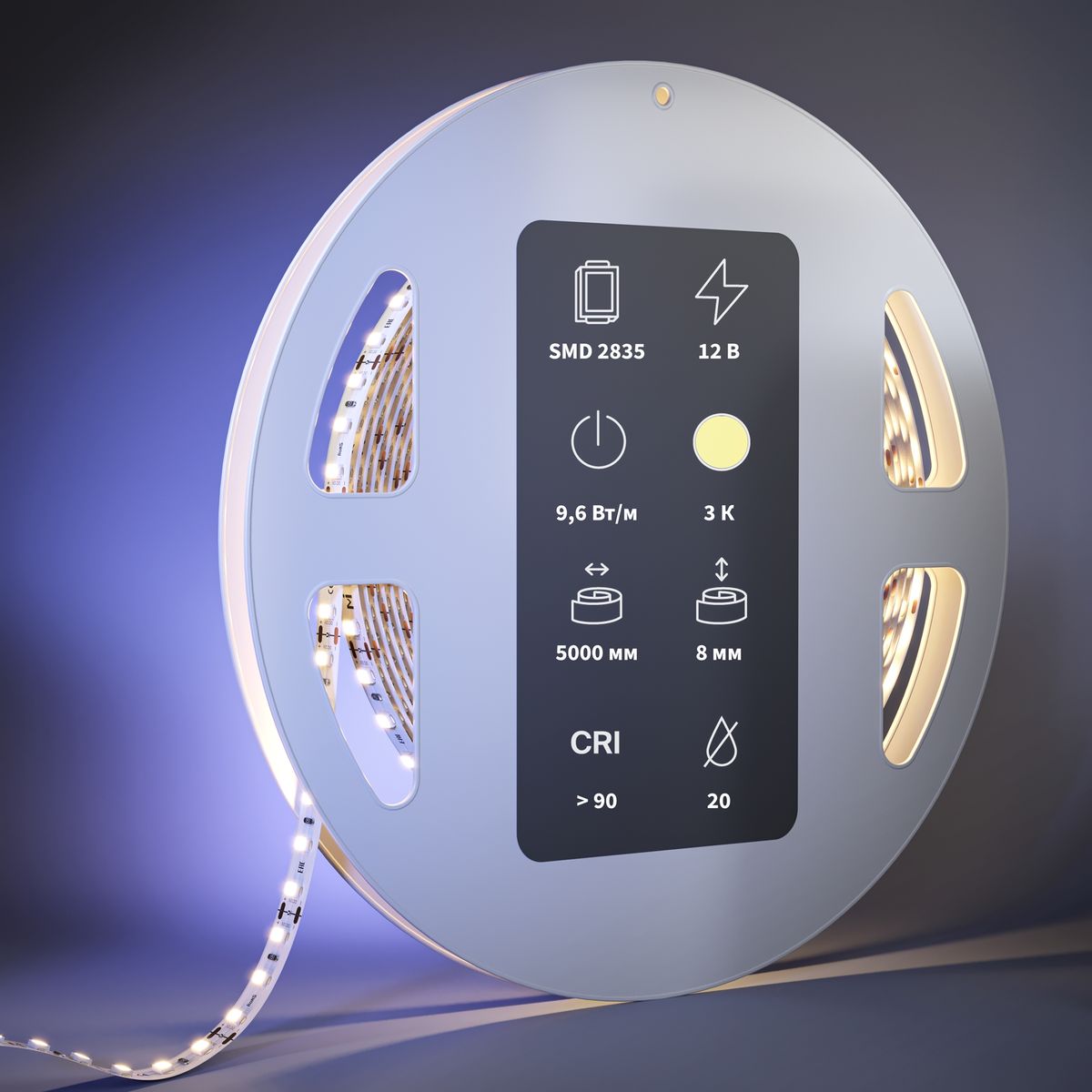 Светодиодная лента Maytoni 9,6W/m 120LED/m 2835SMD теплый белый 5M 201031