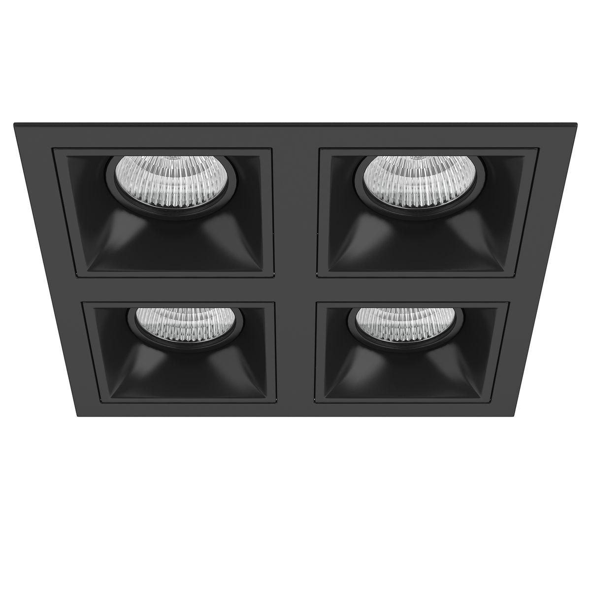 Комплект из светильников и рамки Lightstar Domino Quadro (214547+214507+214507+214507+214507) D54707070707