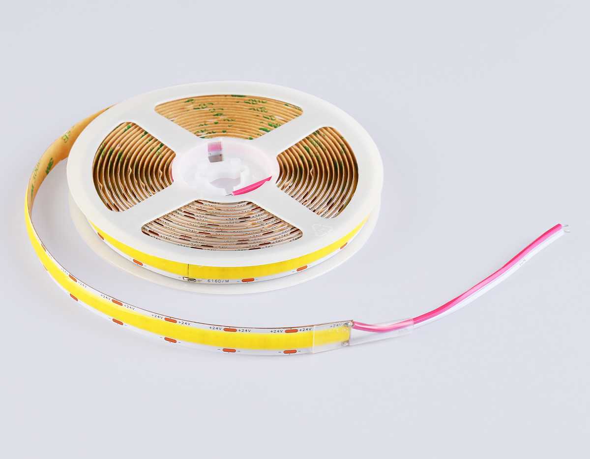Светодиодная лента Ambrella Light GS4802 COB 616Led/19W m/ 24V IP20 4500K/ 5m*12mm*2mm (2 конт.) GS4802